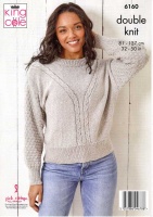 Knitting Pattern - King Cole 6160 - Simply Denim DK - Ladies' Cardigan and Sweater